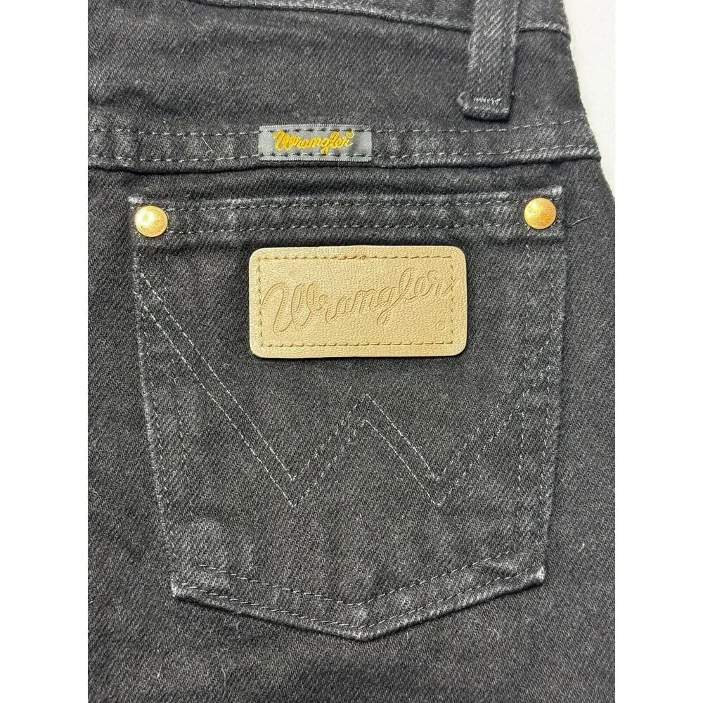 Wrangler Youth Boy's Straight Leg Adj Waist‎ Black Denim Jeans Size 10S (22x26)*